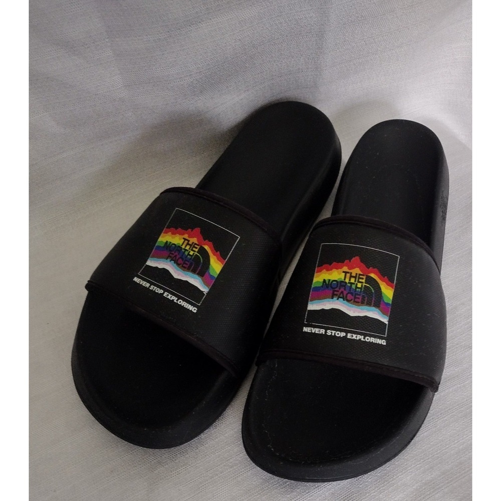 The North Face men's Pride Basecamp Slide Sandals Sz 11 "Never Stop Exploring"
